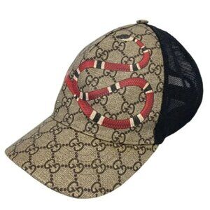 GUCCI GG Supreme Monogram Kingsnake Print Baseball Hat